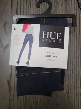 Hue Studio Classic Denim Leggings Mid-Rise